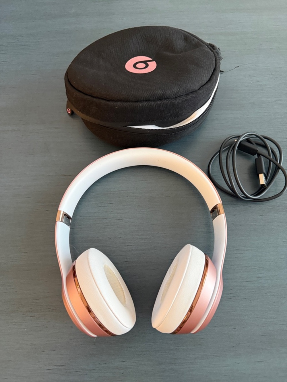 Beats by Dre Rose Gold and White Over-Ear Headphones